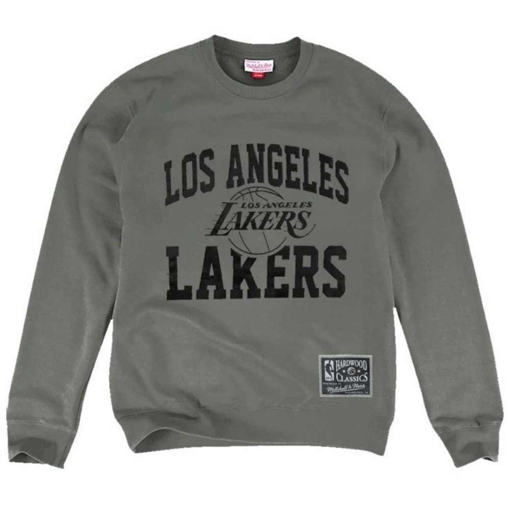Mitchell & Ness Los‎ Angeles Lakers Gray Crewneck Sweatshirt Hardwood Classics